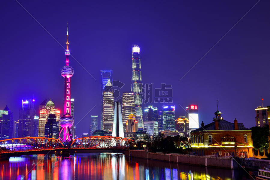 上海东方明珠城市夜景图片素材免费下载