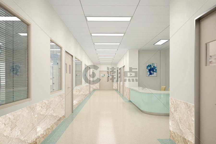 后现代医院走廊效果图图片素材免费下载