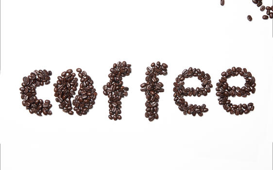 咖啡豆组成咖啡字母logo图片素材免费下载