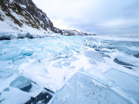 贝加尔湖蓝冰图片素材免费下载
