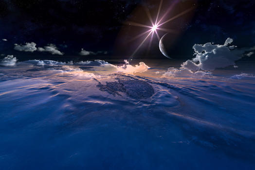 月夜冰河图片素材免费下载