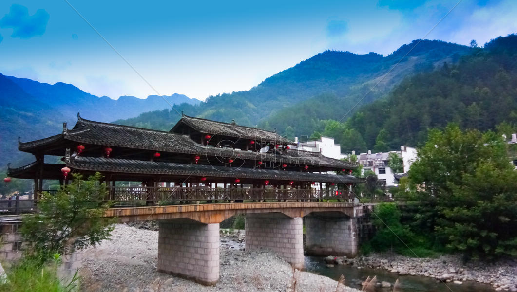 中国少数民族地区传统风雨桥图片素材免费下载