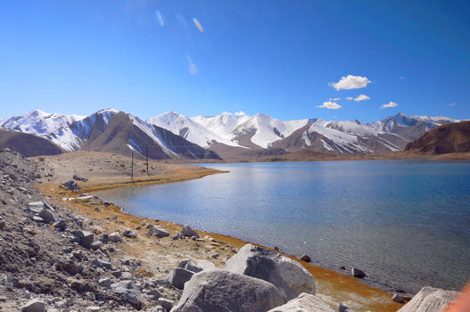 新疆喀什帕米尔高原白沙湖风光摄影图片素材免费下载