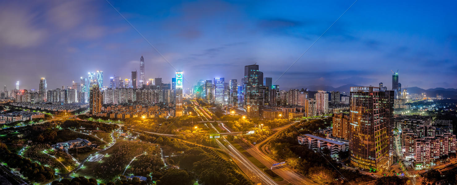 深圳城市夜景全景图图片素材免费下载