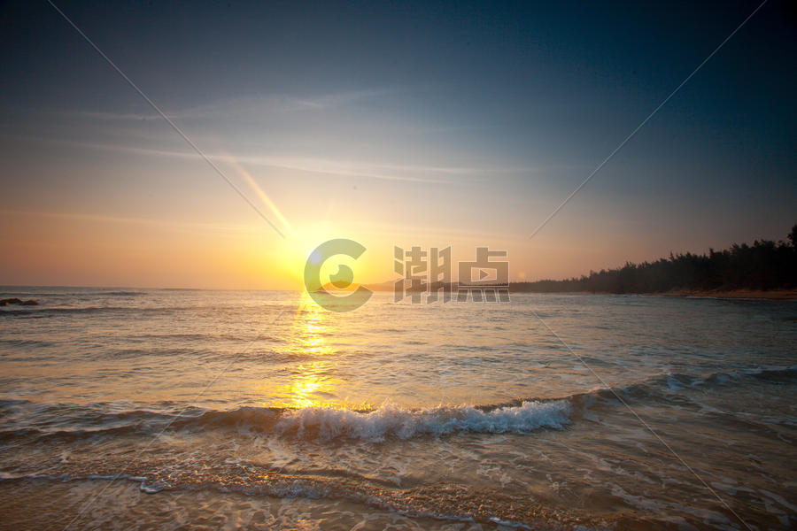 海边的夕阳图片素材免费下载