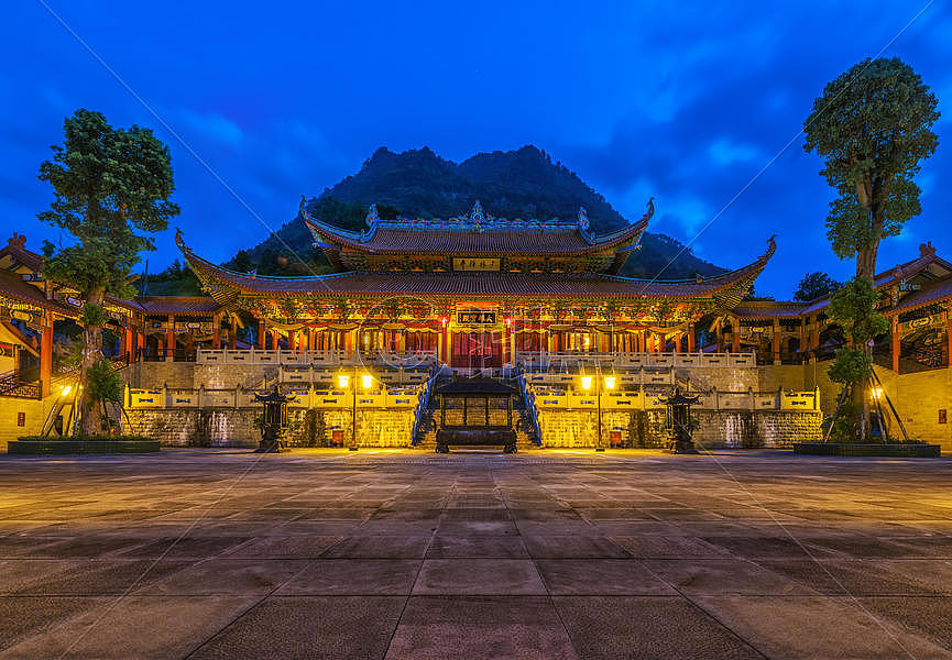 重庆四面山少林寺夜景图片素材免费下载
