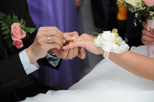 婚礼新郎新娘互换戒指图片素材免费下载