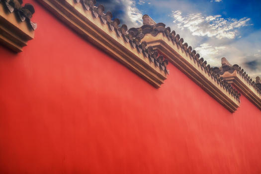 寺庙红色砖墙图片素材免费下载