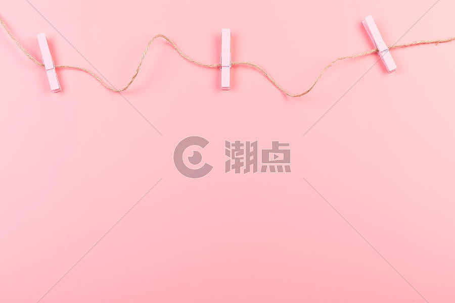 粉色夹子创意纯色背景图片素材免费下载