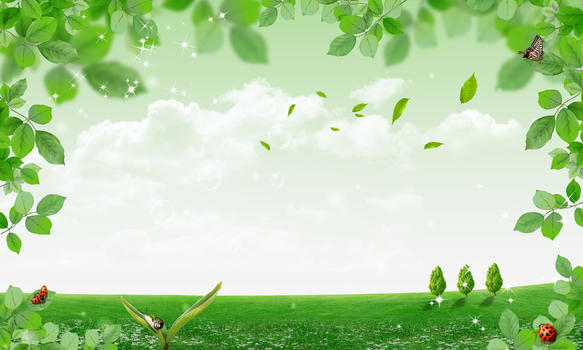绿色清新春天背景图图片素材免费下载