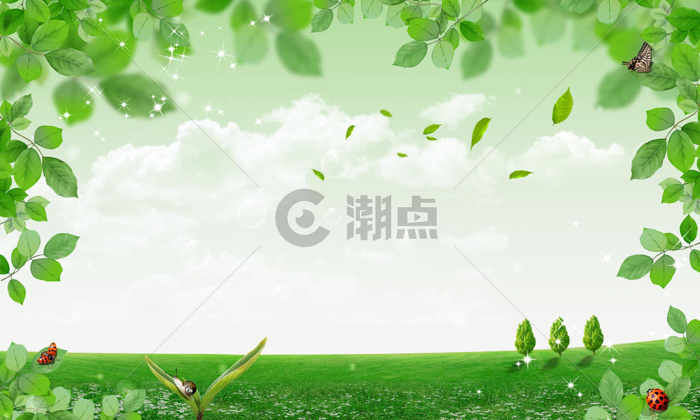 绿色清新春天背景图图片素材免费下载