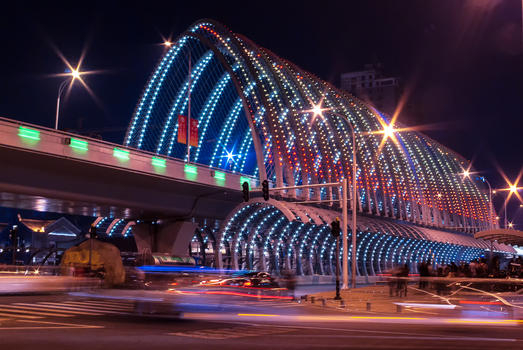 夜幕下的城市立交桥图片素材免费下载