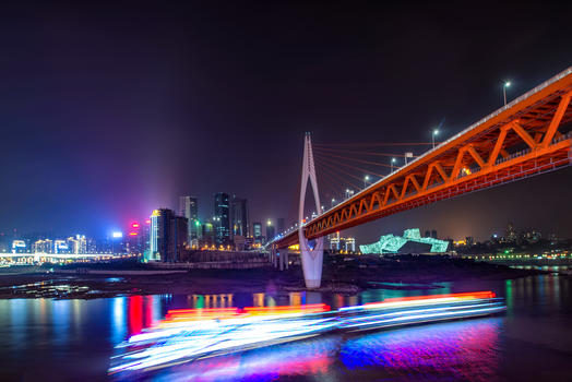 重庆东水门大桥夜景图片素材免费下载