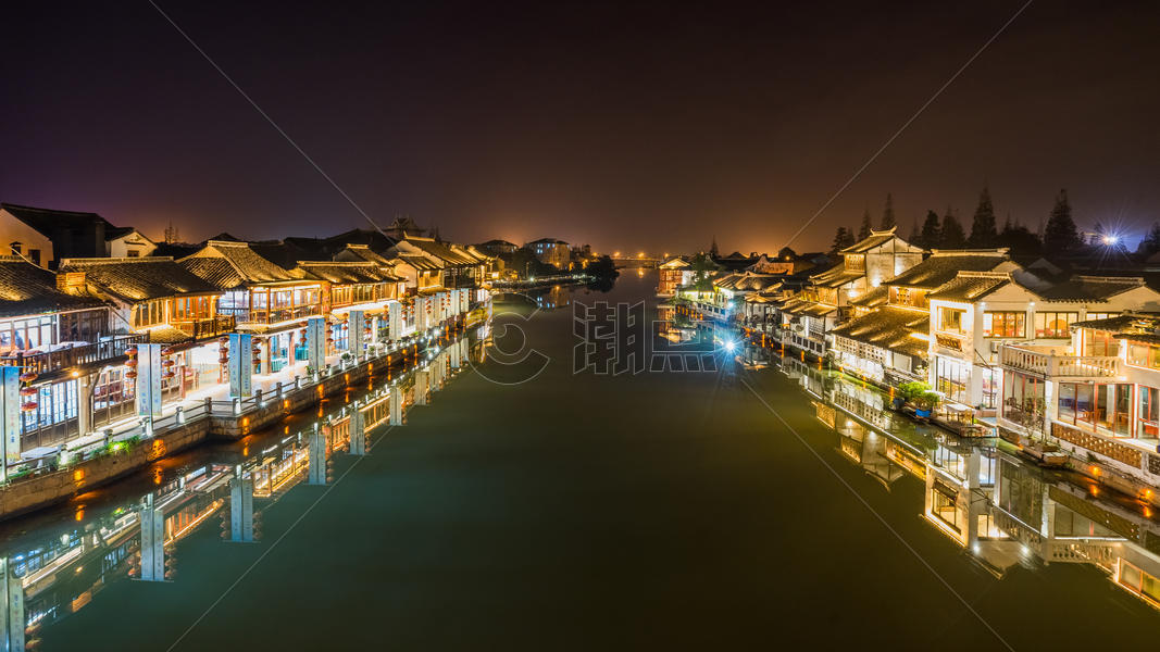 上海朱家角古镇夜景图片素材免费下载
