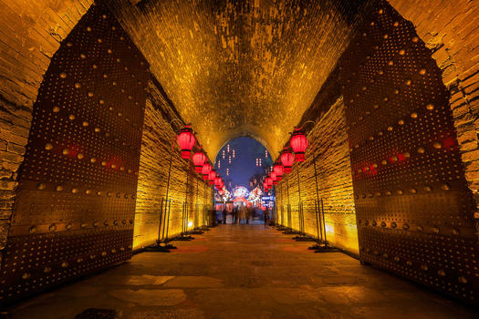 西安城墙新春灯会图片素材免费下载