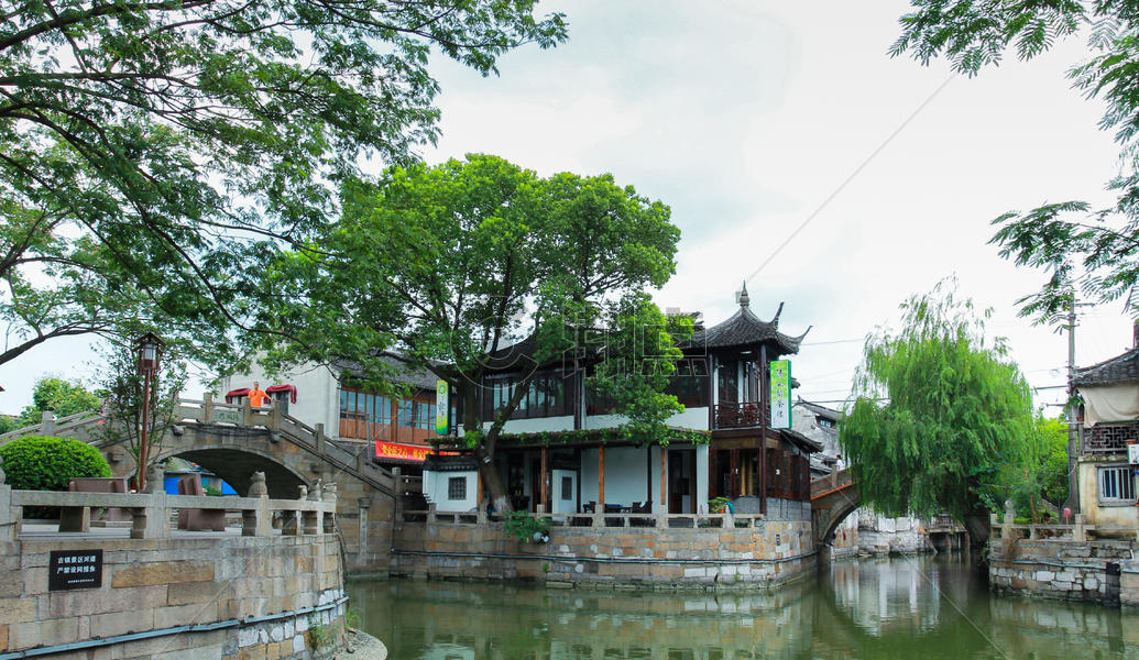 上海著名古镇枫泾古镇图片素材免费下载