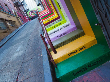 旧金山彩色楼梯图片素材免费下载