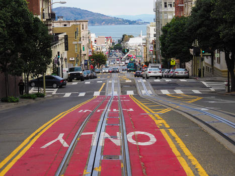 旧金山街道斜坡图片素材免费下载