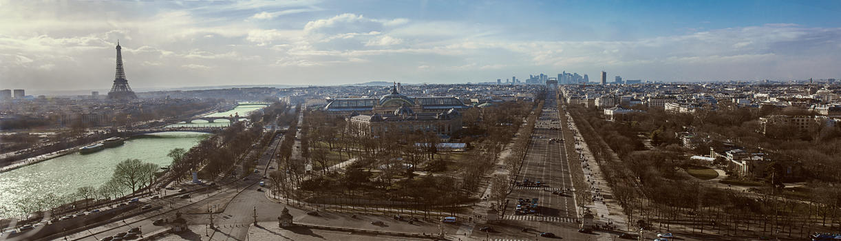 鸟瞰巴黎城区全景图片素材免费下载