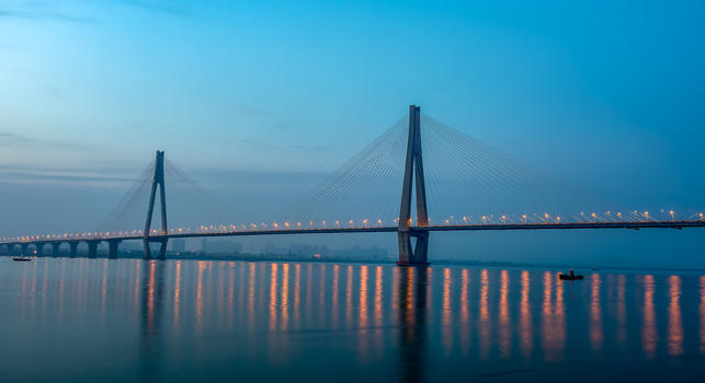 武汉二七长江大桥夜景美图图片素材免费下载