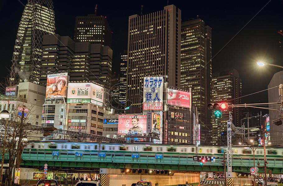 东京新宿夜景图片素材免费下载