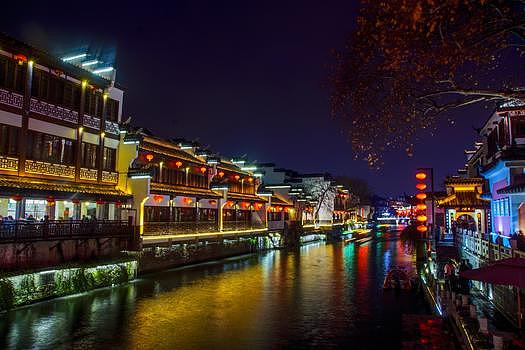   南京秦淮河夜景图片素材免费下载
