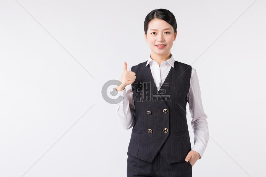 商务女性点赞竖大拇指手势图片素材免费下载