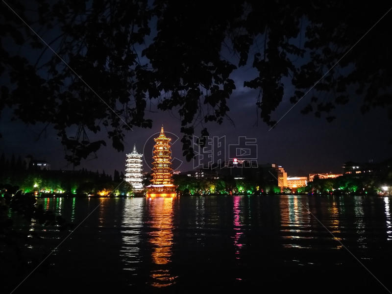 桂林日月塔远景图片素材免费下载