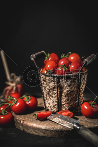 有机连枝番茄千禧番茄小西红柿图片素材免费下载