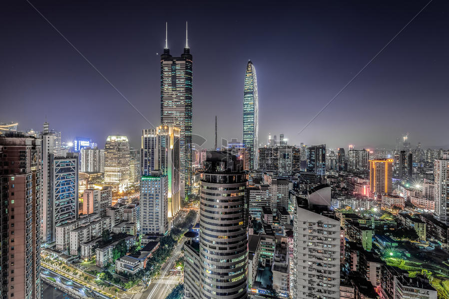 深圳城市地标夜景图片素材免费下载