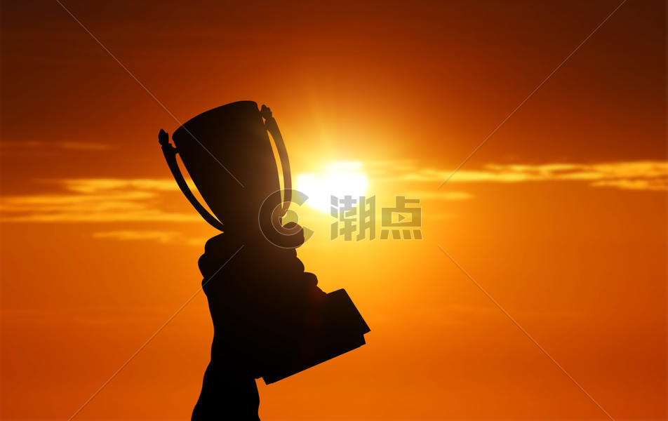 胜利的奖杯剪影图片素材免费下载