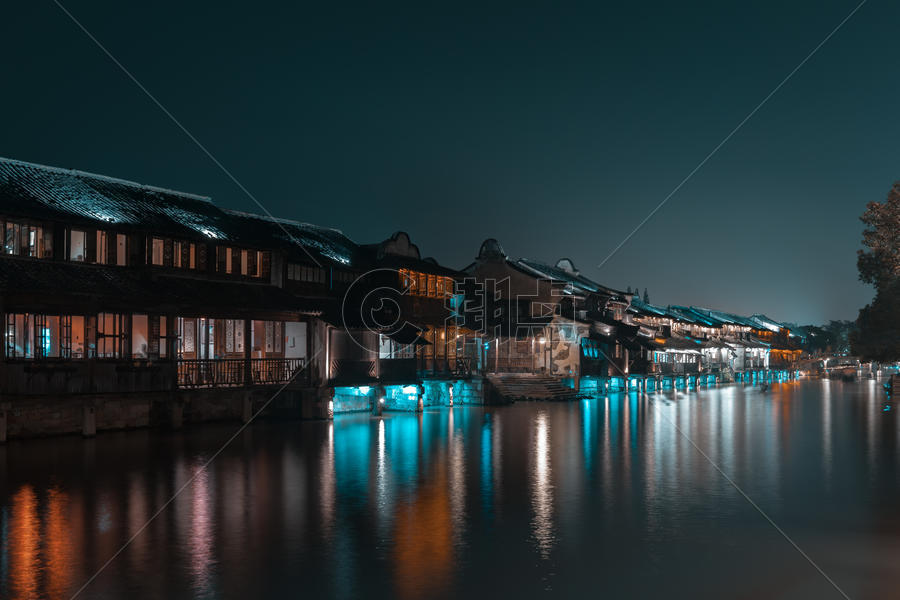 乌镇夜景图片素材免费下载