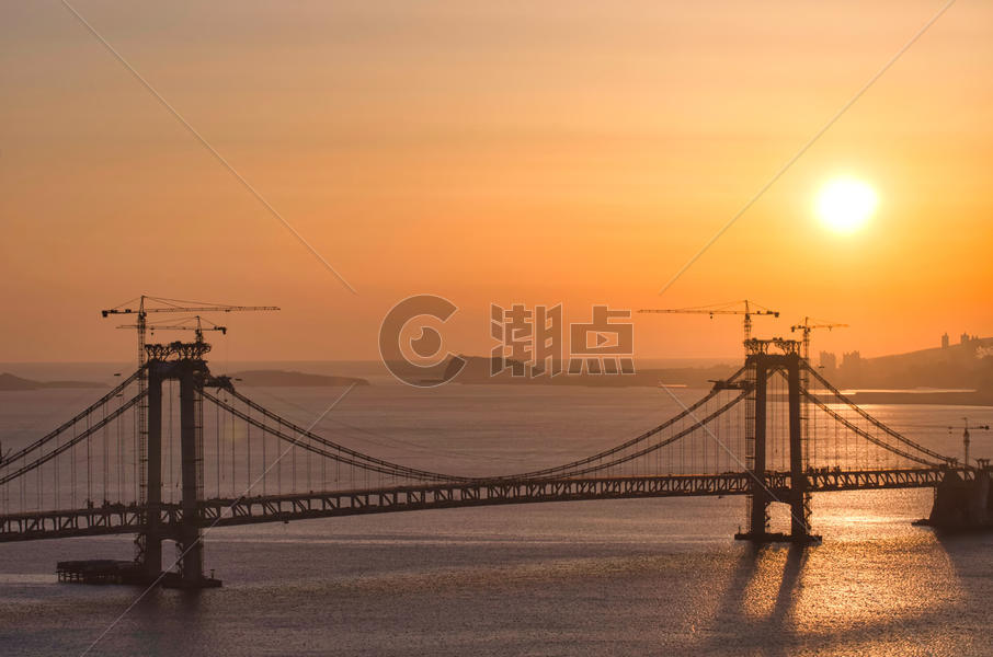 日落跨海大桥图片素材免费下载