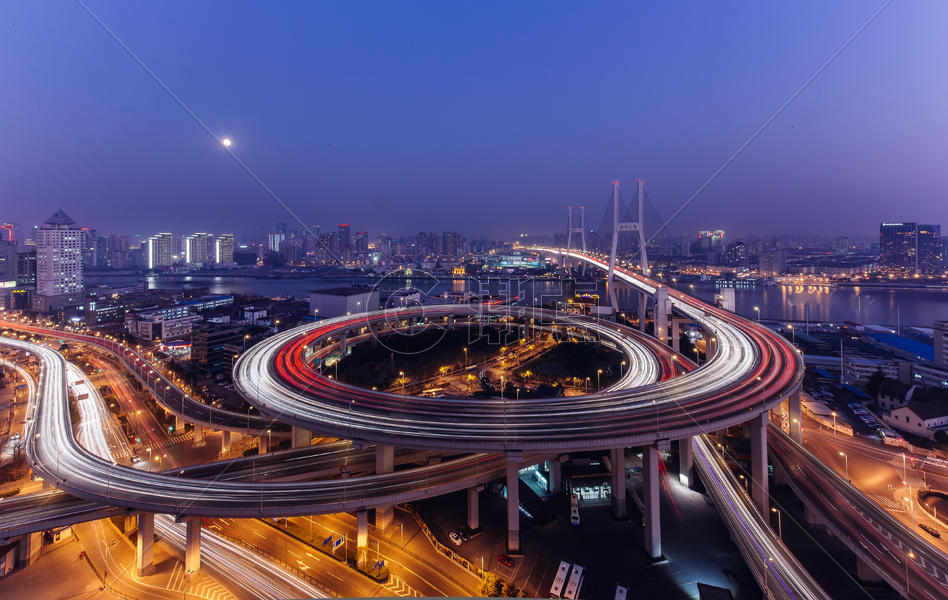 上海南浦大桥夜景图片素材免费下载