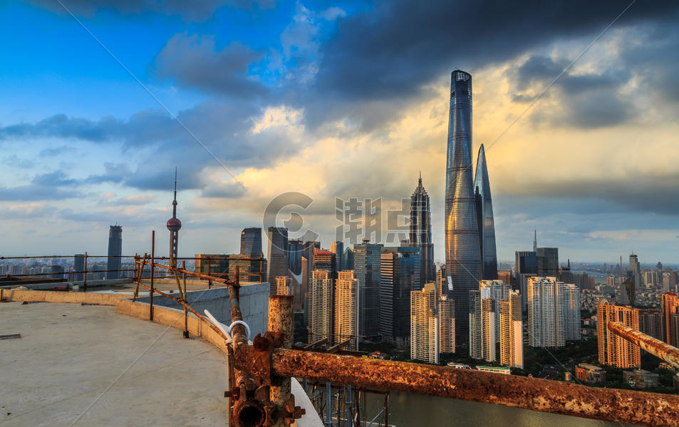 上海建筑工地与陆家嘴图片素材免费下载