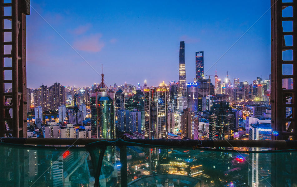 璀璨的上海浦东夜景图片素材免费下载