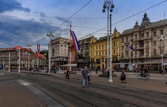 欧洲旅游城市萨格勒布街景图片素材免费下载