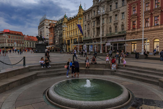 欧洲旅游城市萨格勒布街景图片素材免费下载