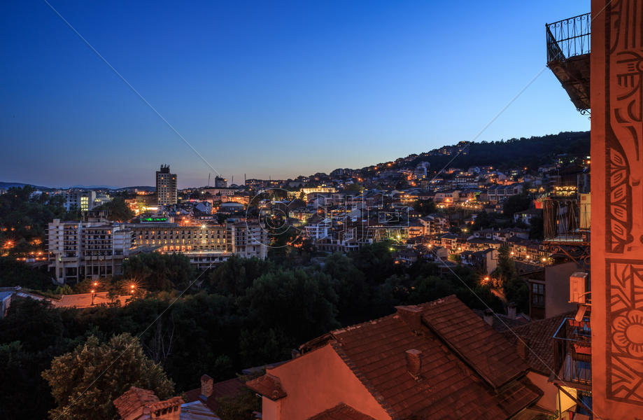 欧洲古镇日落夜景图片素材免费下载