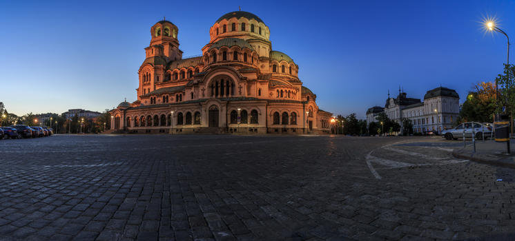 保加利亚索菲亚大教堂夜景全景图图片素材免费下载