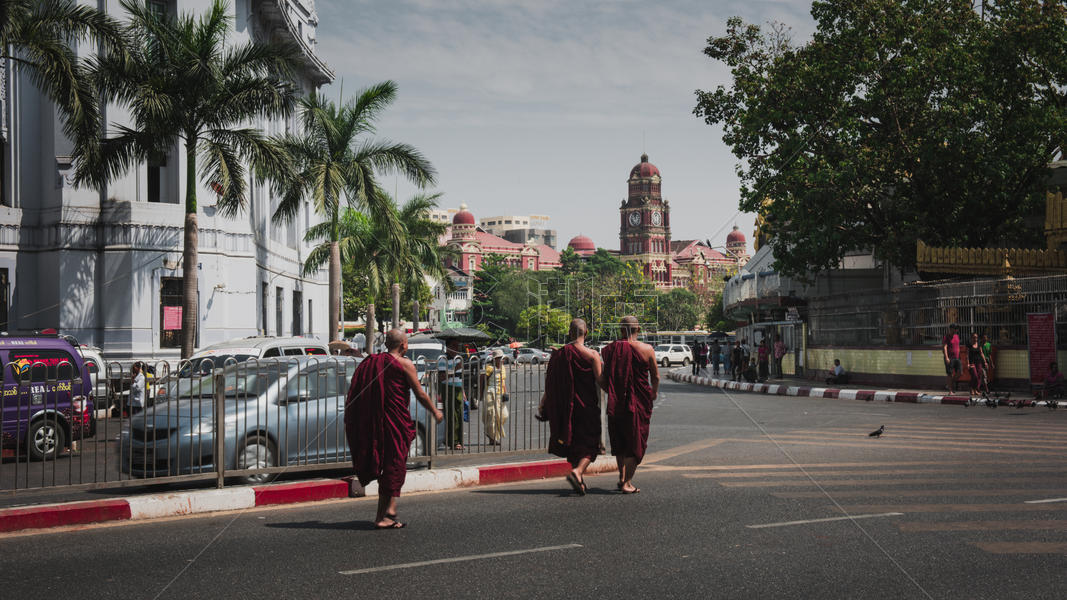 缅甸仰光街景图片素材免费下载