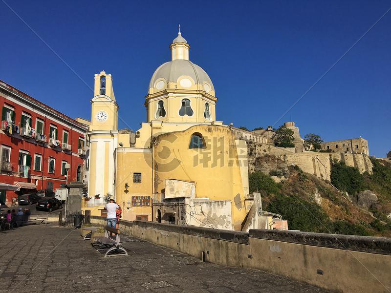意大利黄色的教堂图片素材免费下载