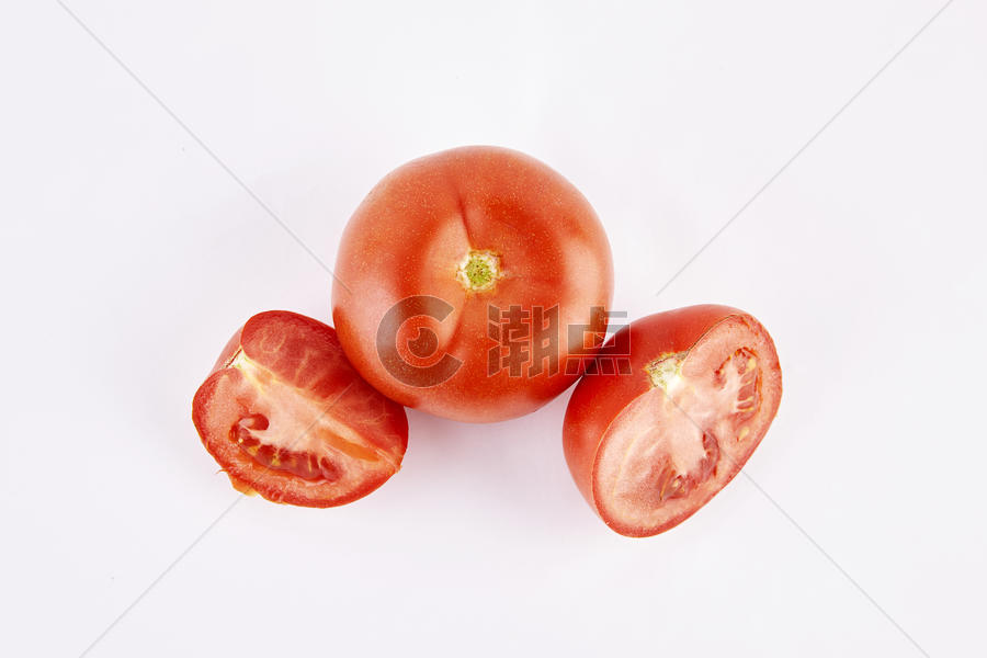 切开的番茄和完整的番茄图片素材免费下载