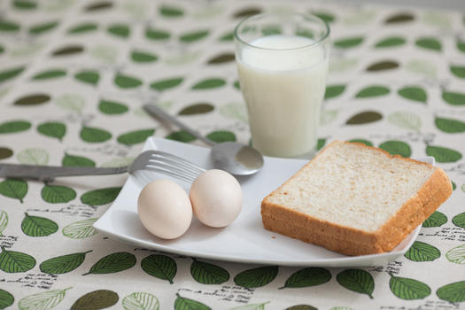早餐鸡蛋牛奶面包图片素材免费下载