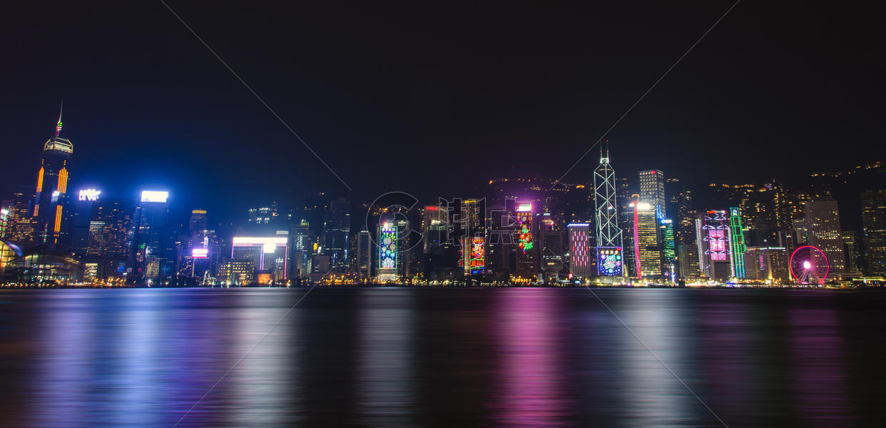 香港维多利亚港夜景图片素材免费下载