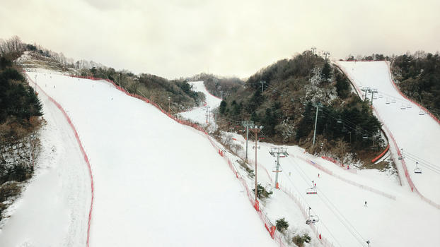 航拍韩国江原道滑雪场图片素材免费下载