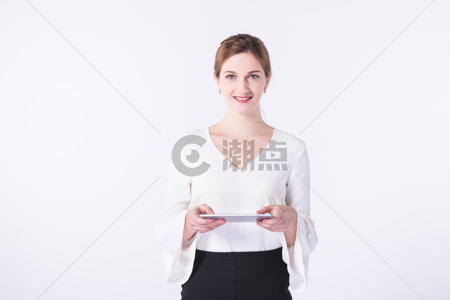 外国女性白领用平板电脑 图片素材免费下载