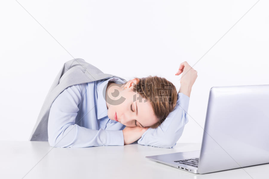 外国商务女性睡觉休息图片素材免费下载