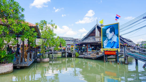 泰国杜拉拉水上市场四方水上市场图片素材免费下载