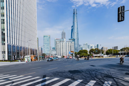 上海路与建筑图片素材免费下载
